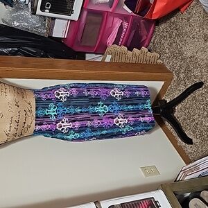 NWT 3xl lularoe Cassie. Vibrant purple, blue, pinks and green.